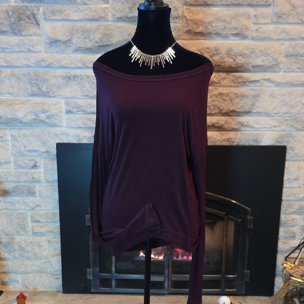 Hard Tail Off-Shoulder Purple Top